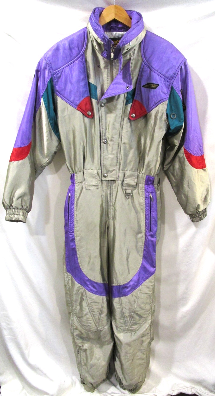 Vintage 80s-90s Descent One Piece Snowsuit Snow Bib Ski Suit Men Sz M